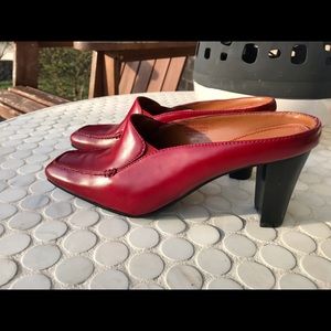 NEW (without box) Bandolino Red Leather Mules - Size 6!!